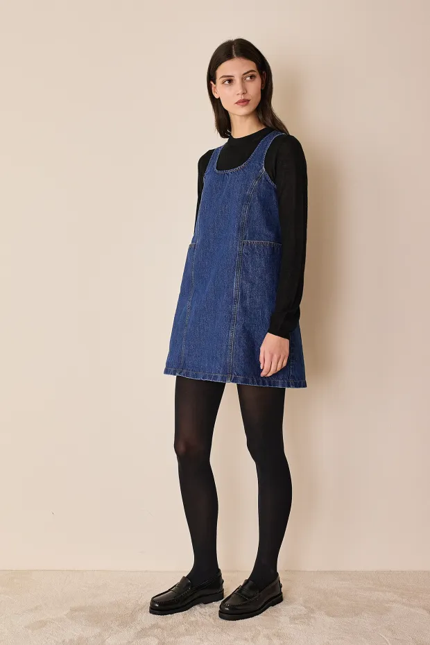 Denim pinafore dress