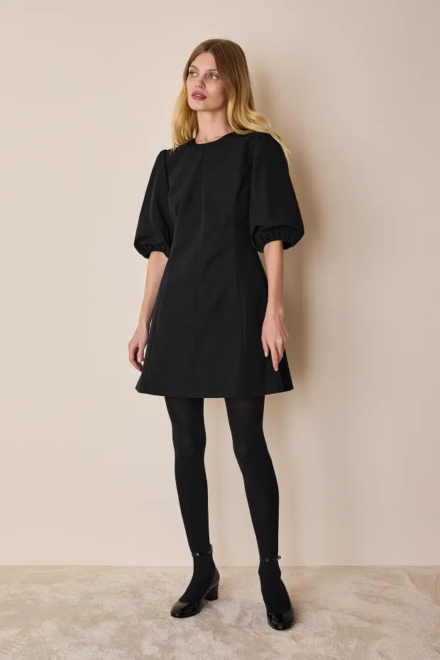 Balloon sleeve structured dress