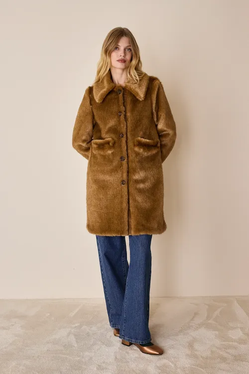 Faux fur coat