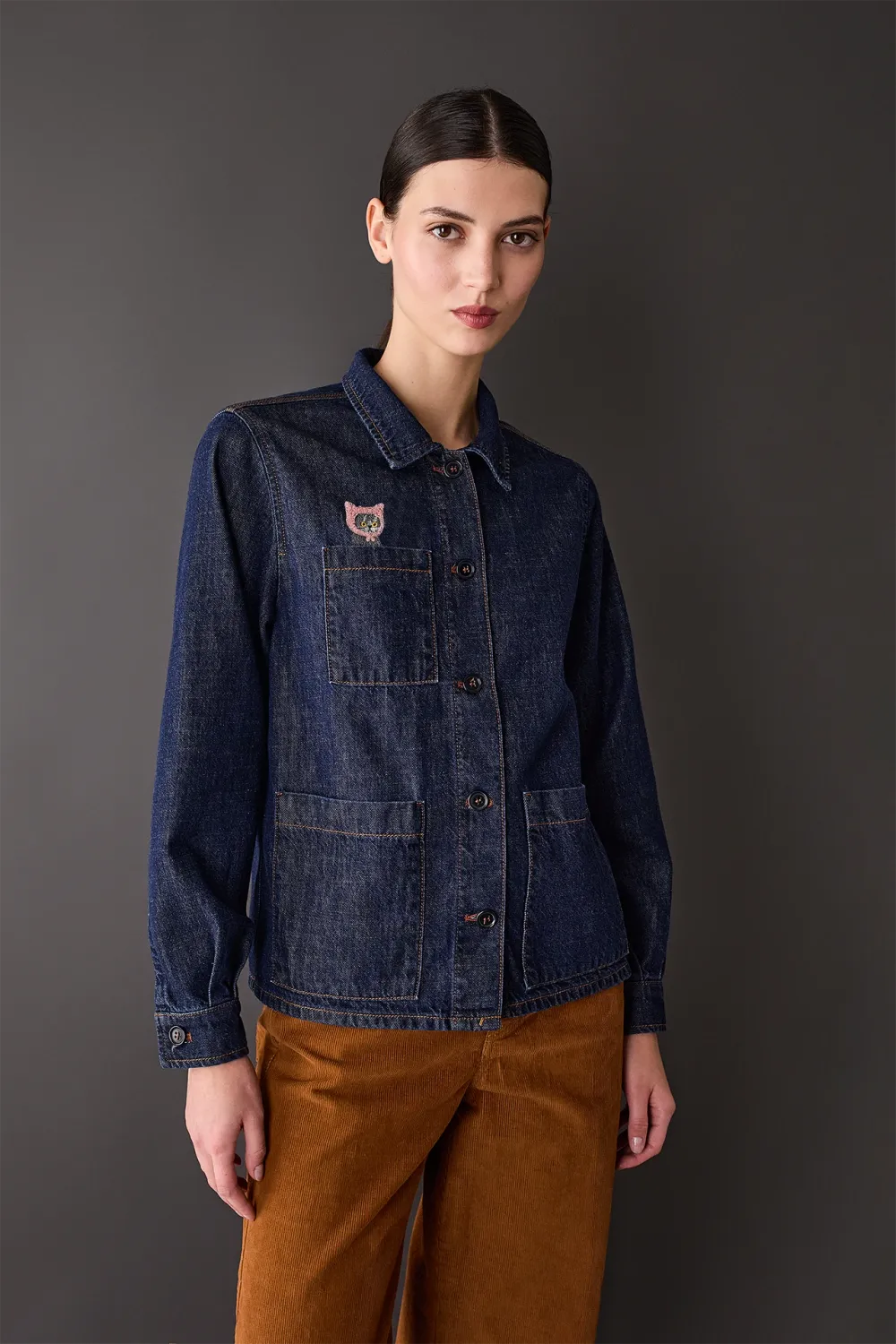 Embroidered denim shirt – Natalia Shaloshvili