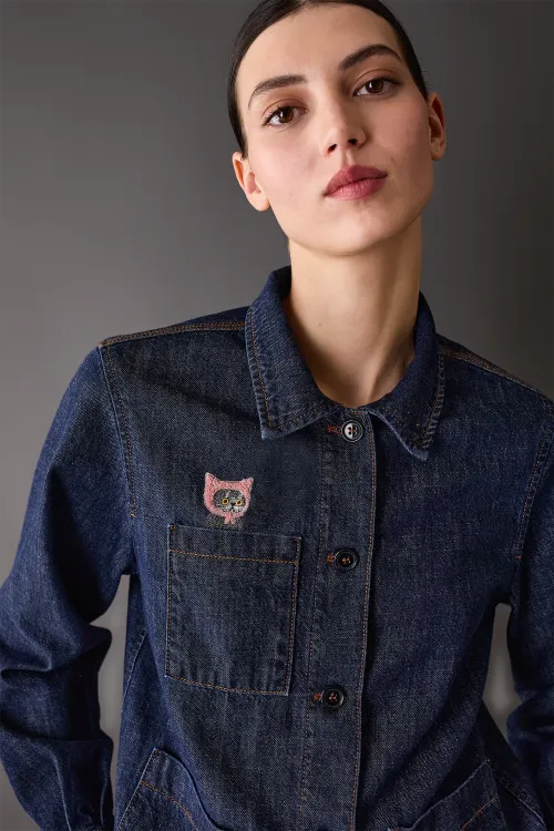 Embroidered denim shirt – Natalia Shaloshvili