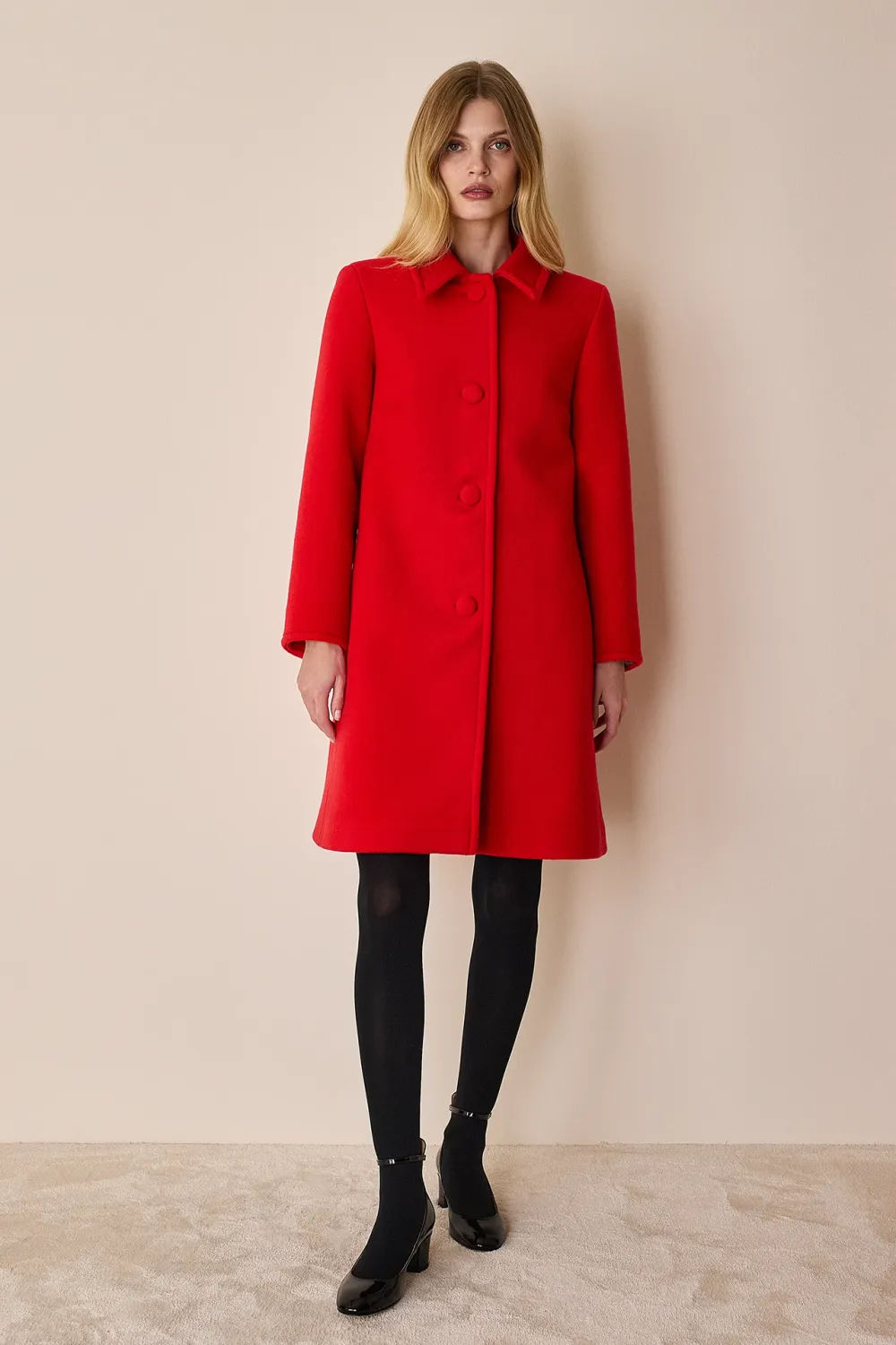 Red wool coat