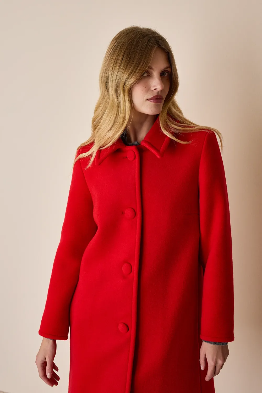 Red wool coat