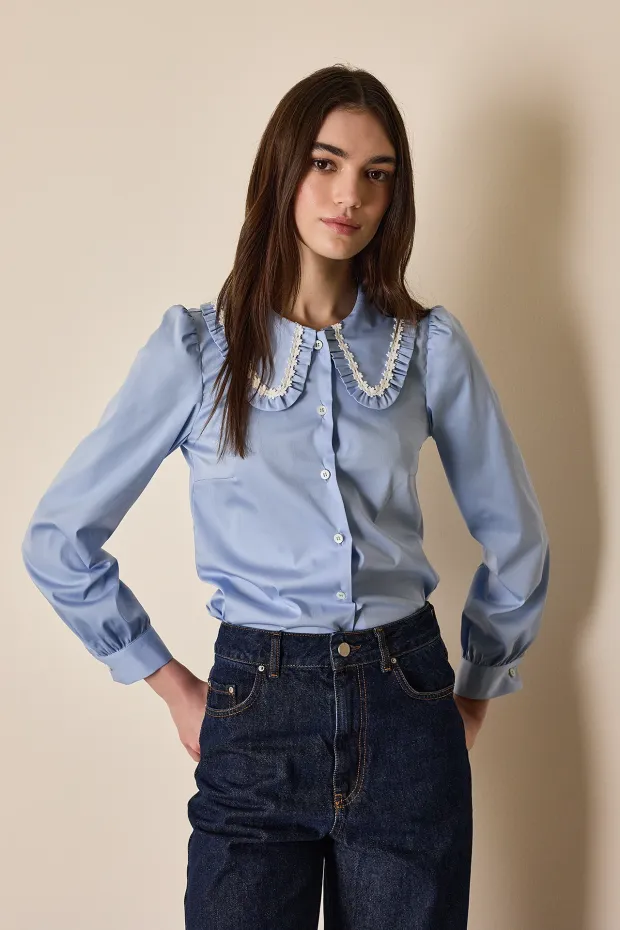 Camicia con colletto margherite