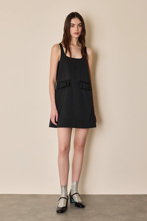 A-line dress with origami flaps