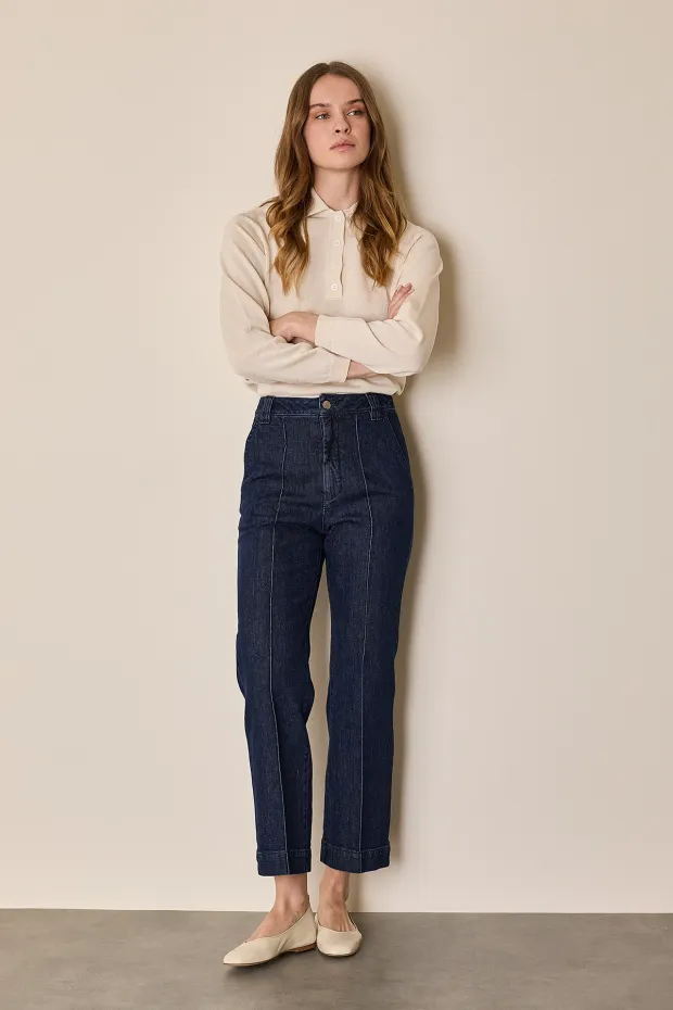 Pantaloni in denim con piega