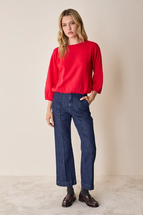 Pantaloni in denim con piega