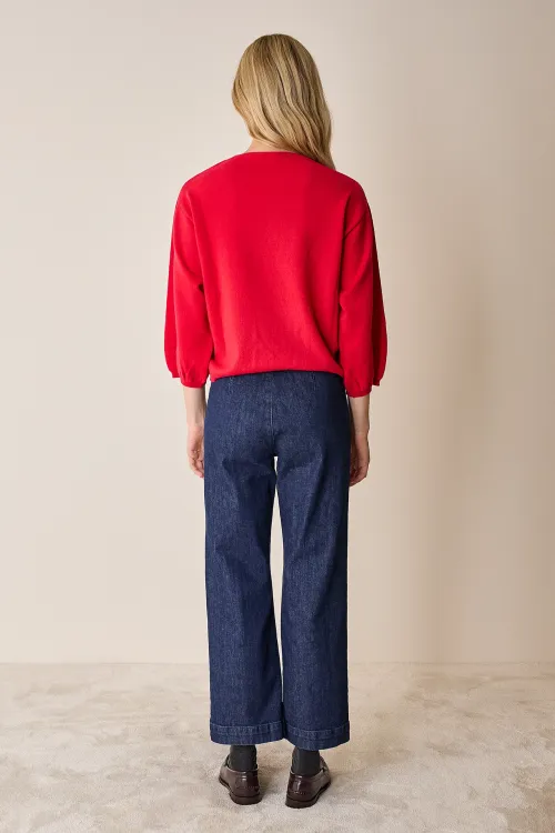 Pantaloni in denim con piega