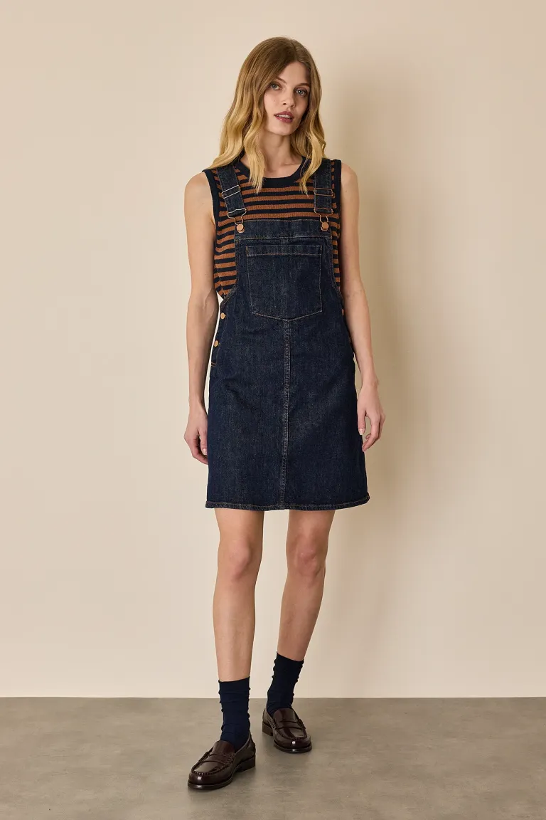 Denim overall dress