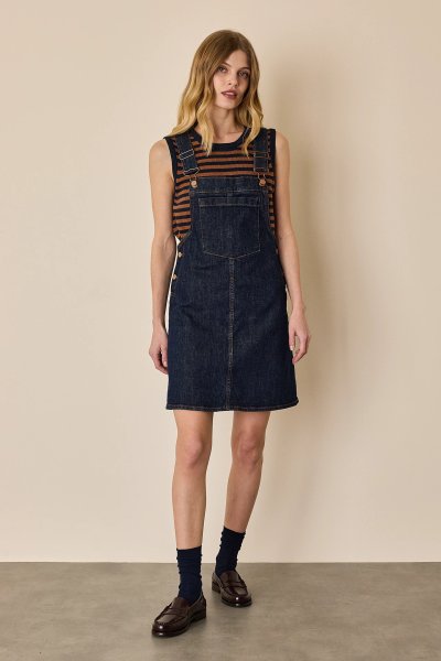 Denim overall dress