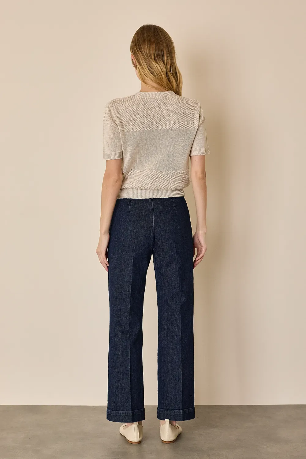 Pantaloni in denim con piega