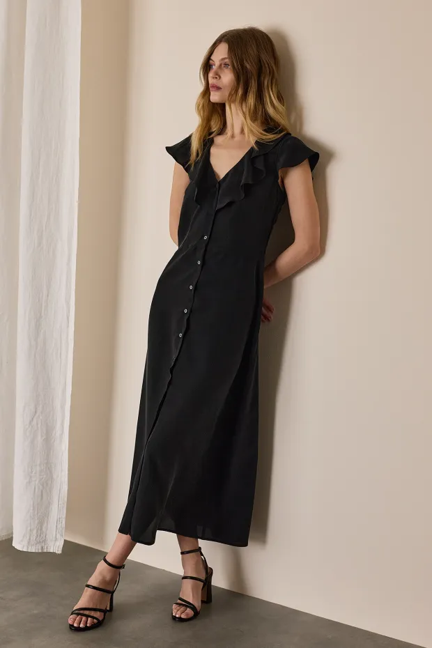 Silk shirtdress