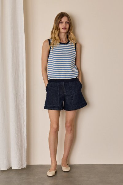 A-line denim shorts