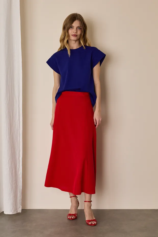 Panelled silk skirt