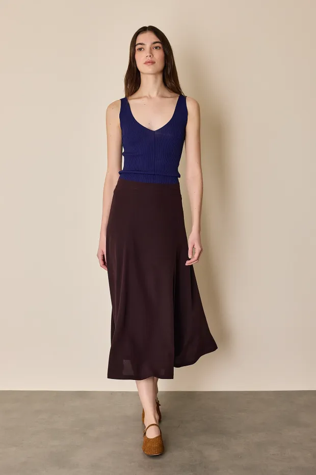Panelled silk skirt