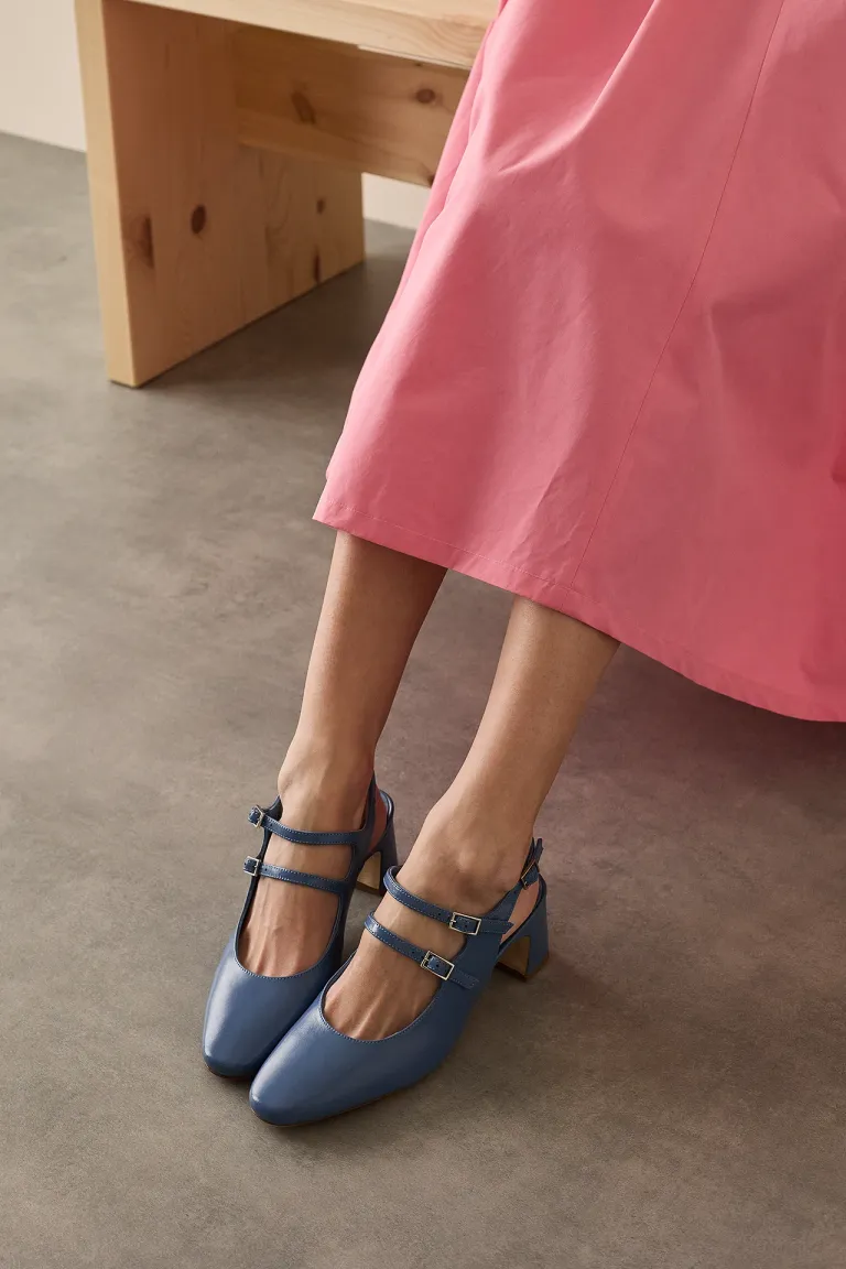 Double strap slingback 6 cm