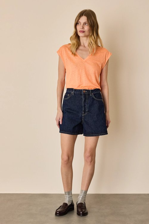 Five-pocket denim shorts