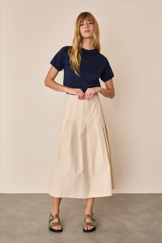 Pleated midi skirt