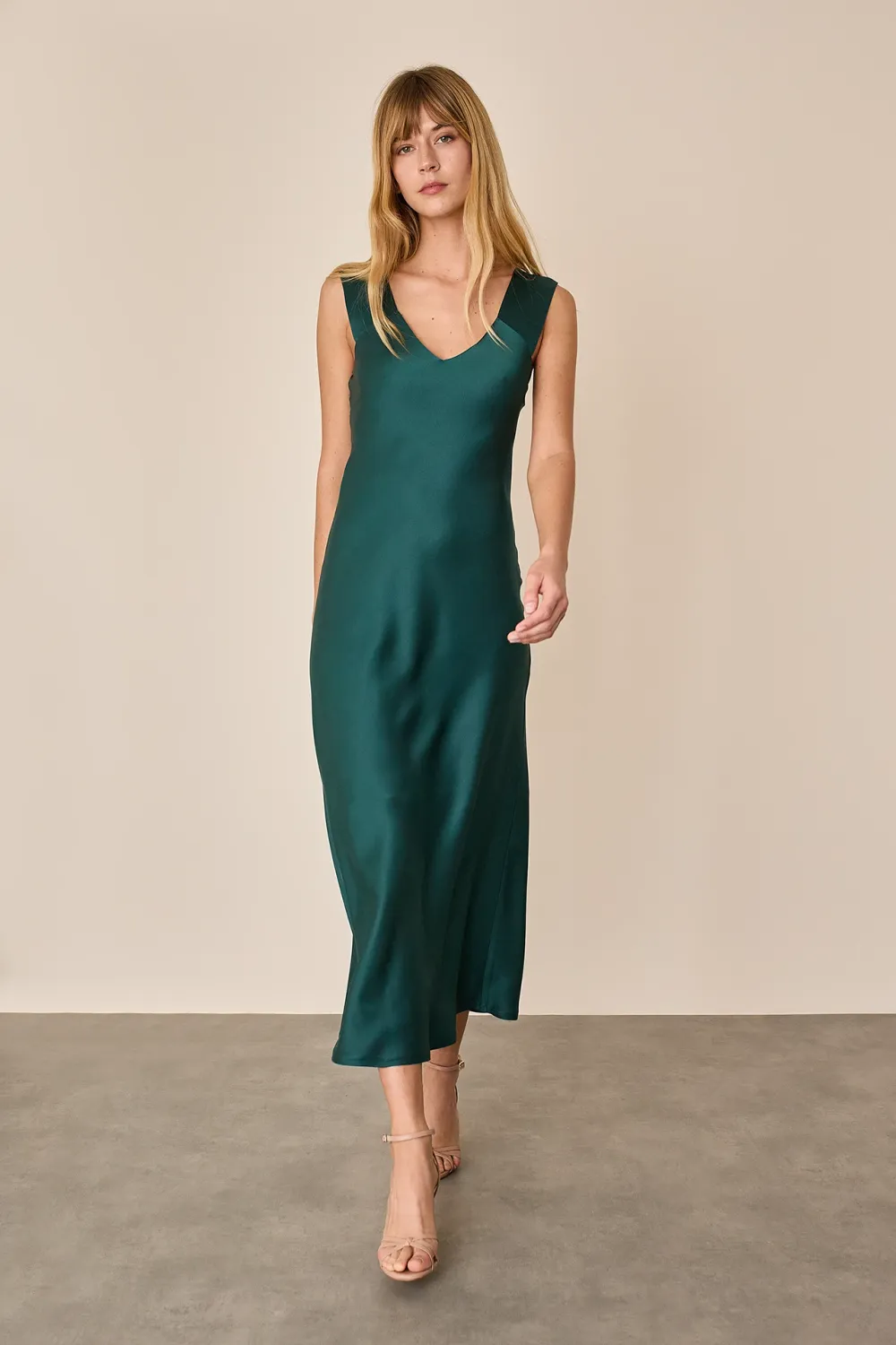 Long satin dress