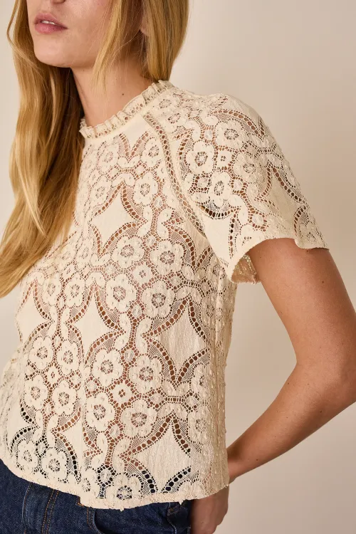 Top in pizzo di cotone
