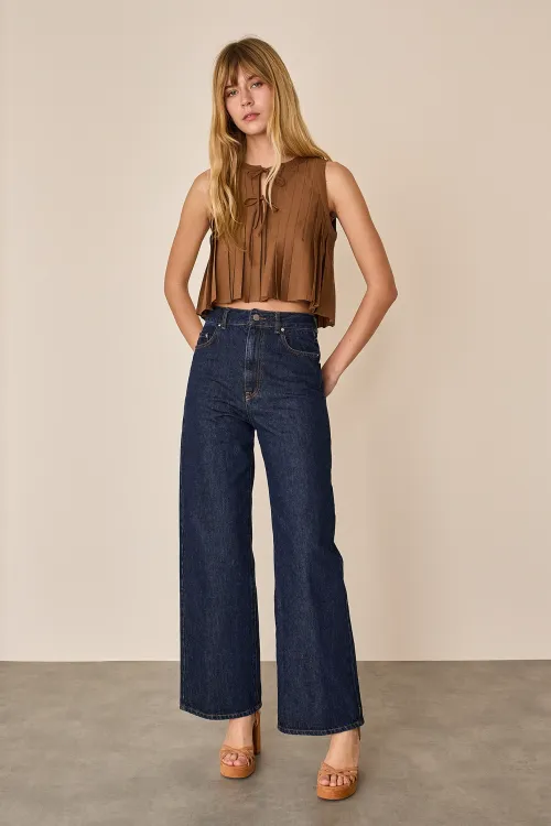 Pleated cotton top