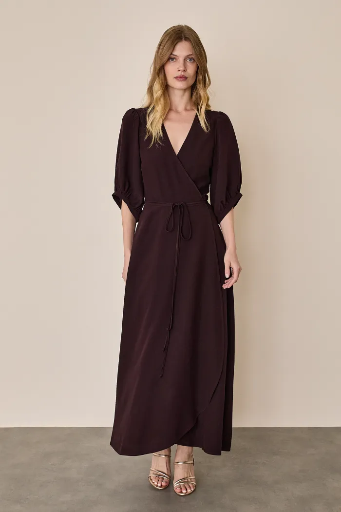 ワンピース SAINT LAURENT SILK CREPE WRAP DRESS Silk crepe de chine wrap dress - Women's Clothing Online