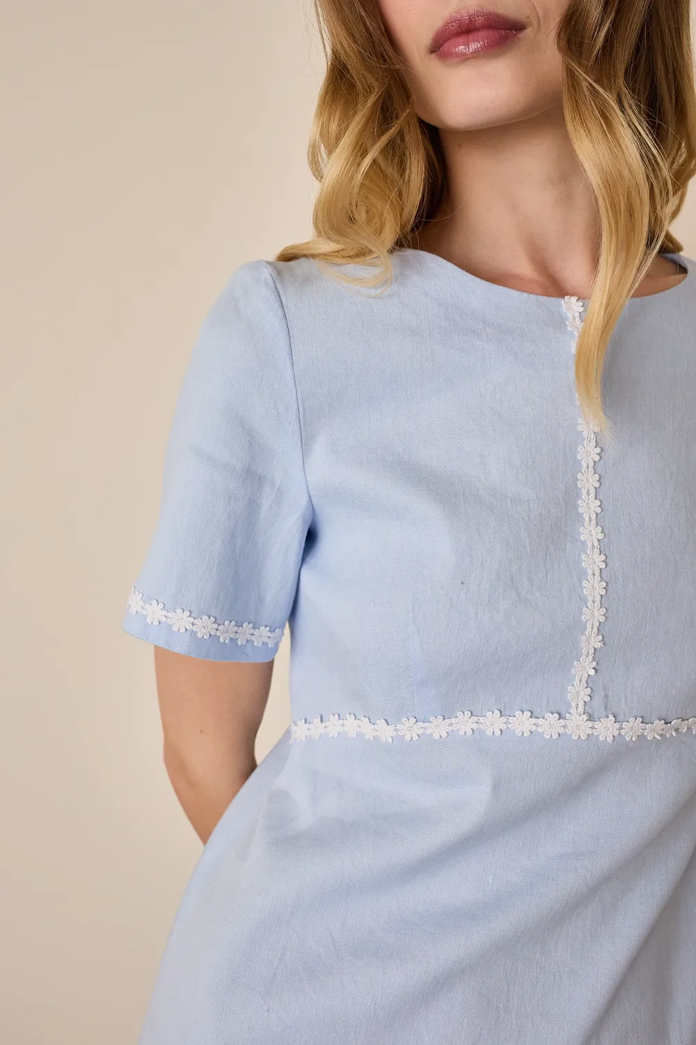 Linen and cotton daisy dress