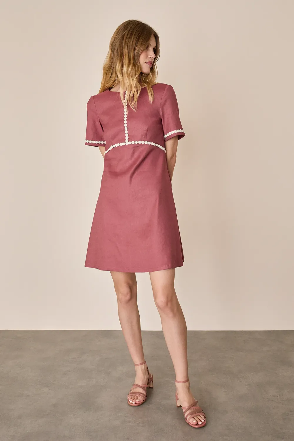 Linen and cotton daisy dress