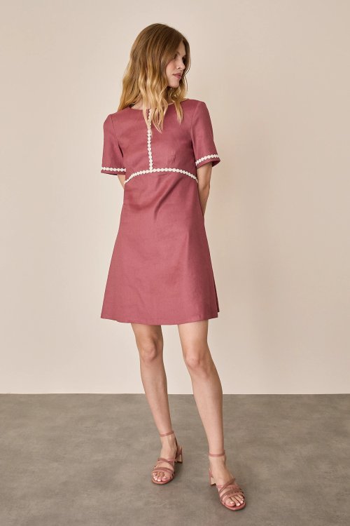 Linen and cotton daisy dress