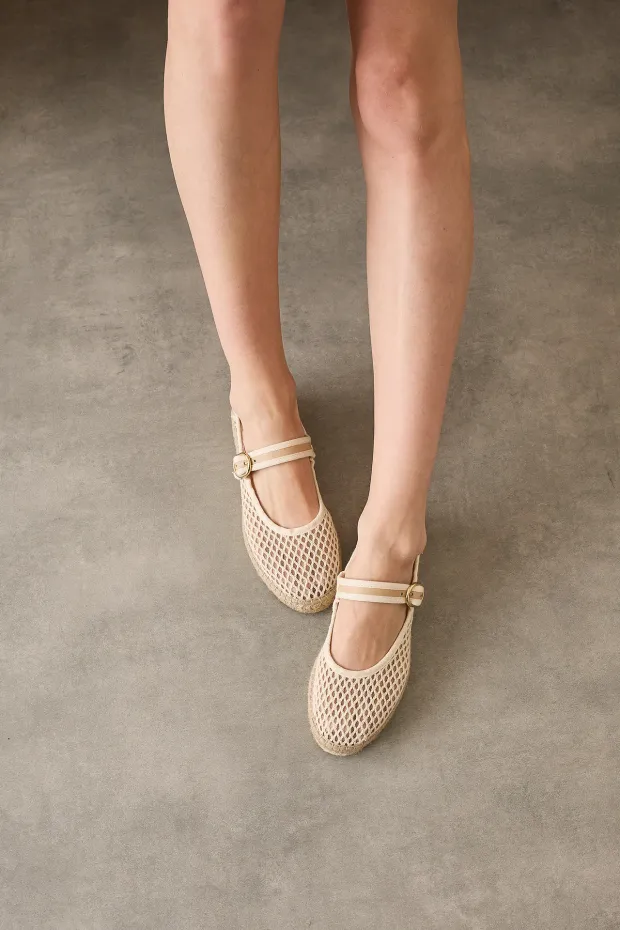 Mesh Mary Jane with jute sole