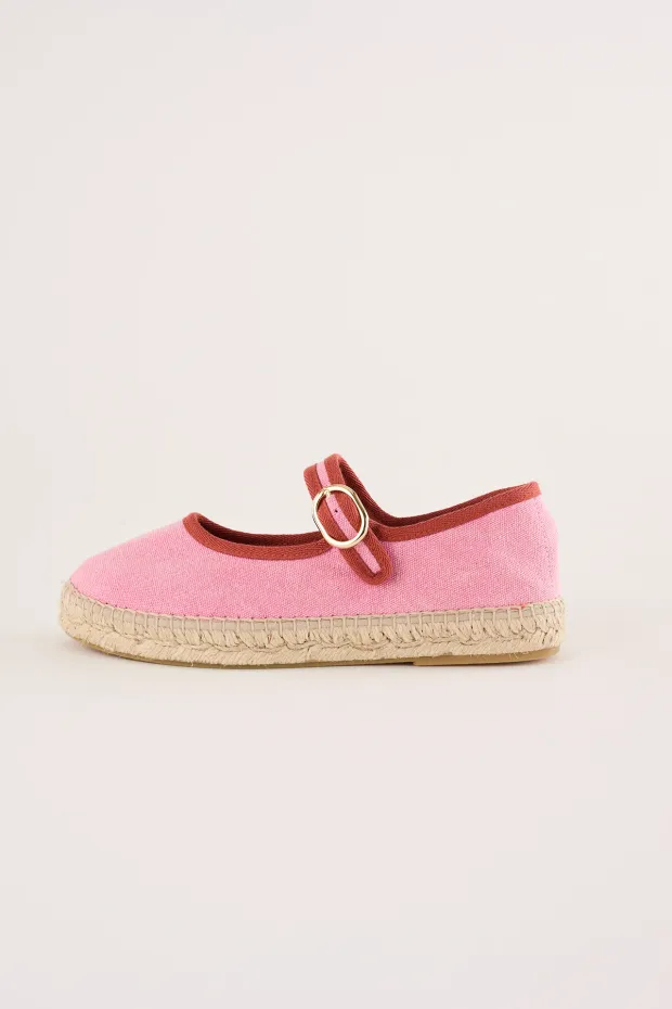 Fabric Mary Jane with jute sole