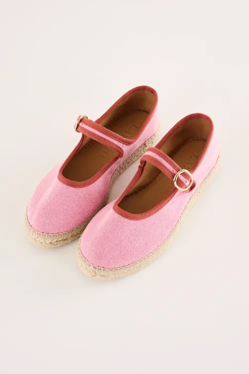Fabric Mary Jane with jute sole