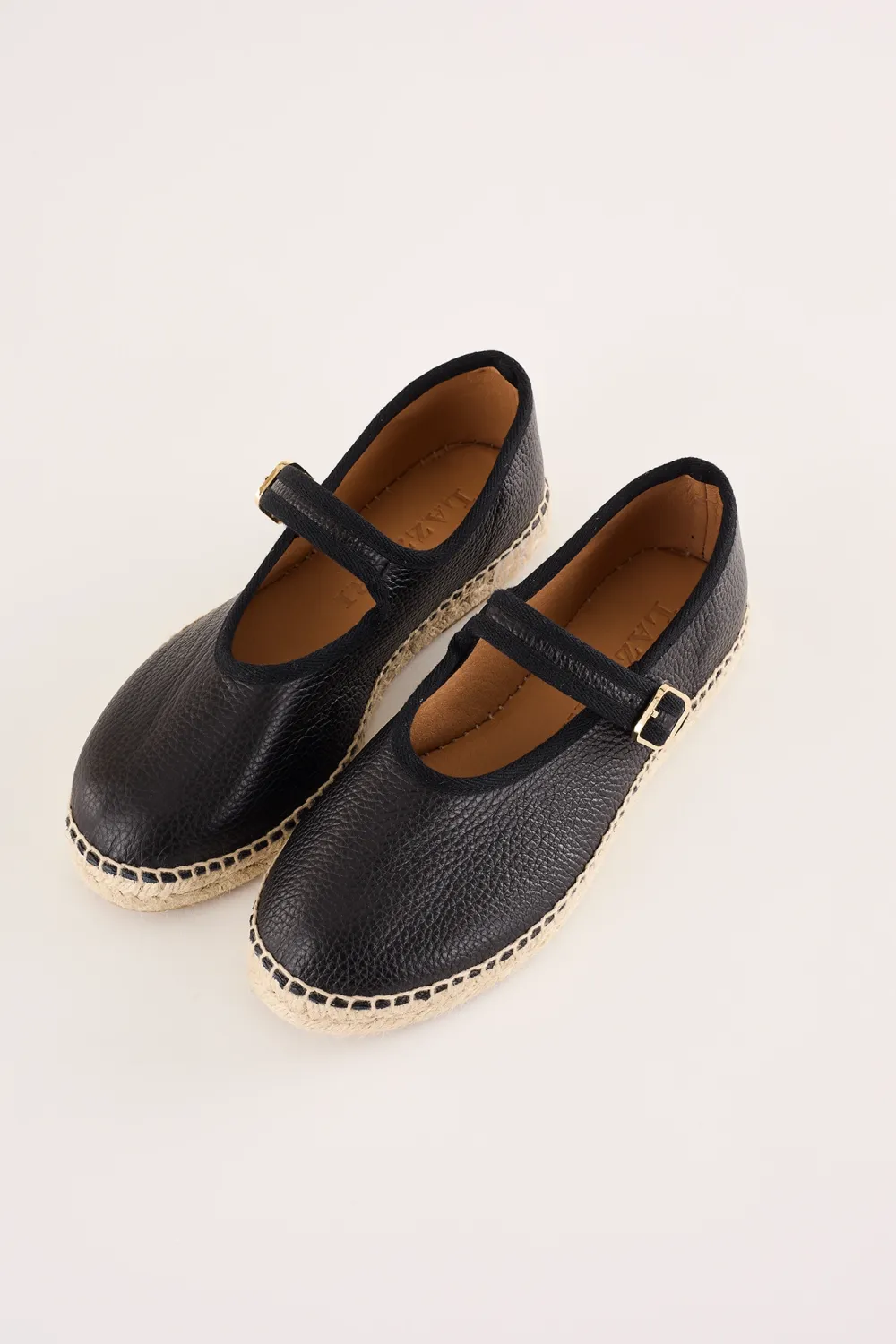 Leather Mary Jane with jute sole