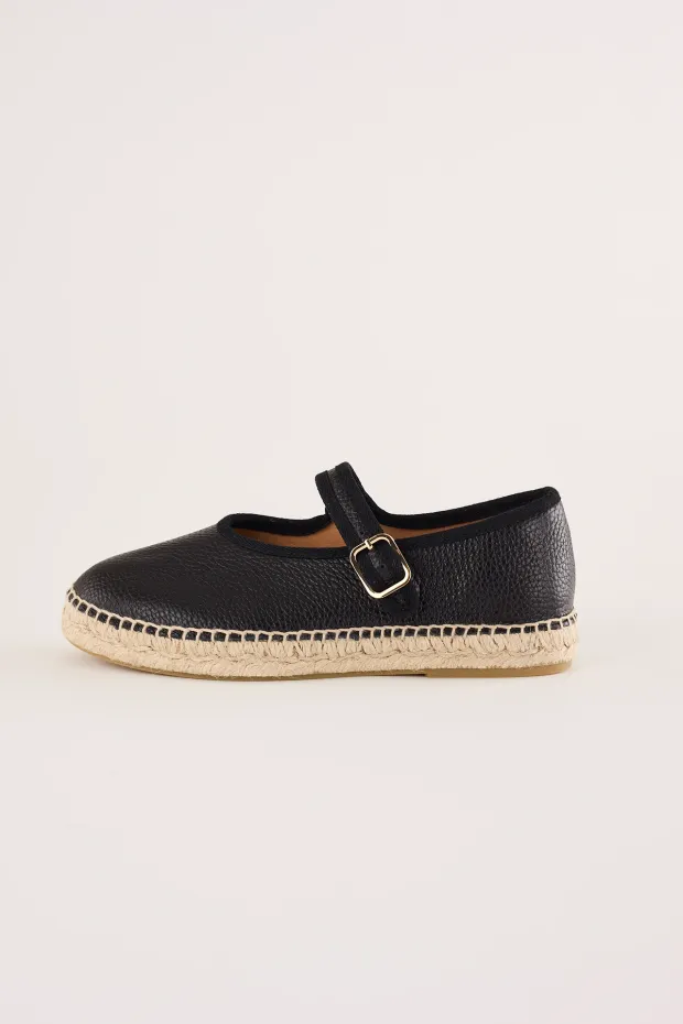 Leather Mary Jane with jute sole