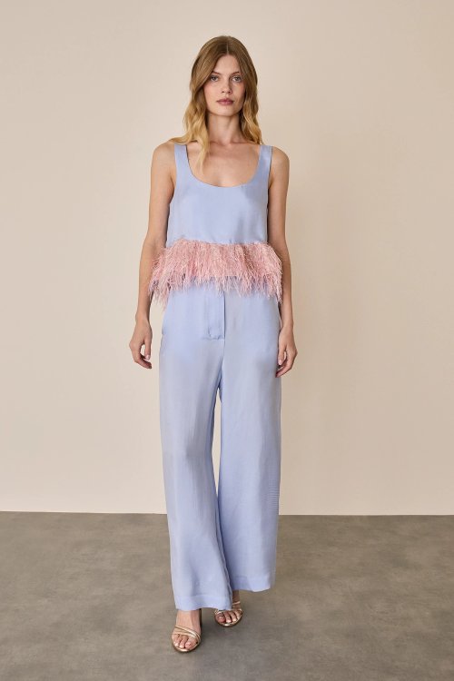 Feather-effect co-ord