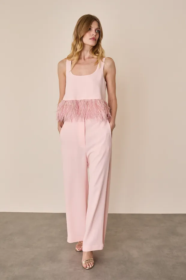 Fluid feather-effect co-ord