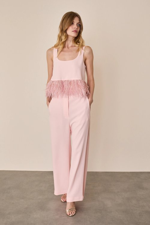 Fluid feather-effect co-ord