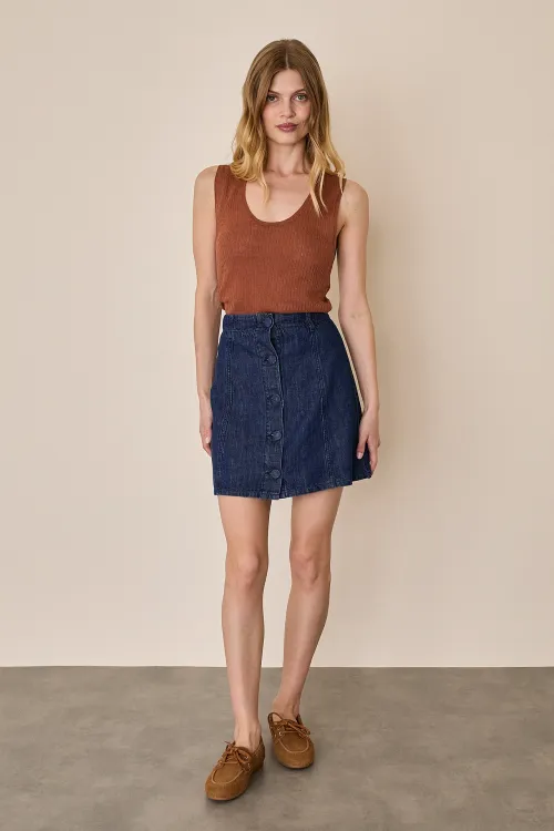Gonna in denim leggero