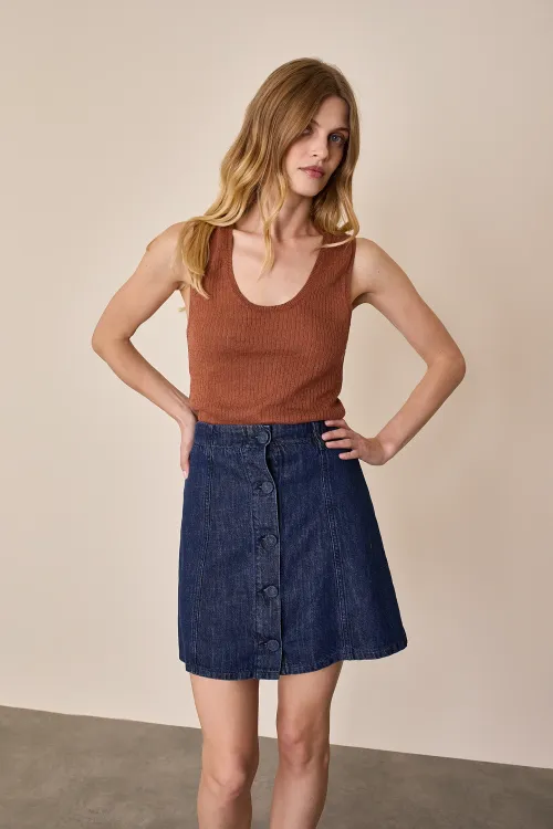 Gonna in denim leggero