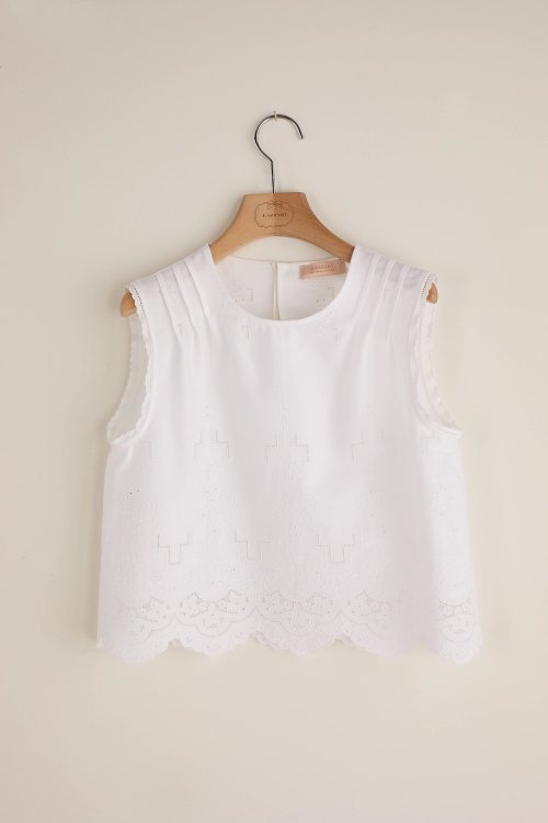 Vintage embroidered fabric top