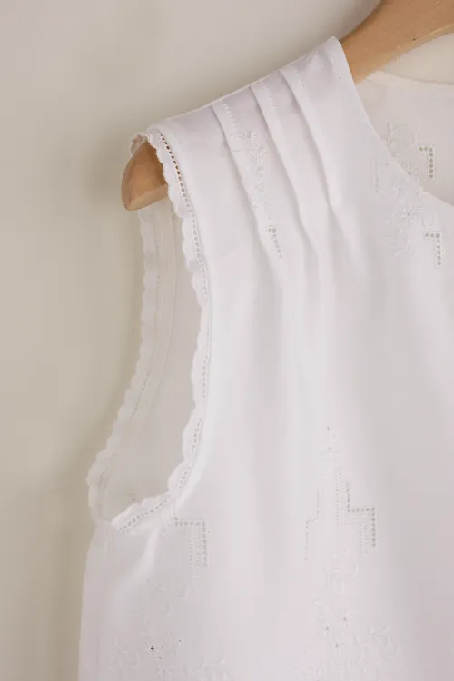 Top in tessuto ricamato vintage