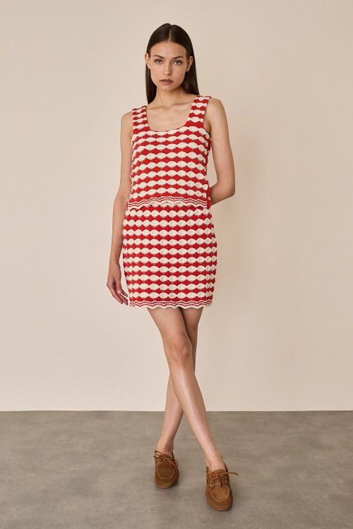 Crochet-inspired jacquard skirt 
