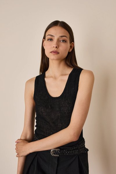Linen and cotton tank top
