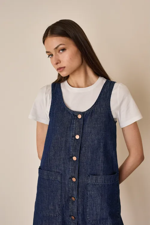 Scamiciato in denim con bottoni