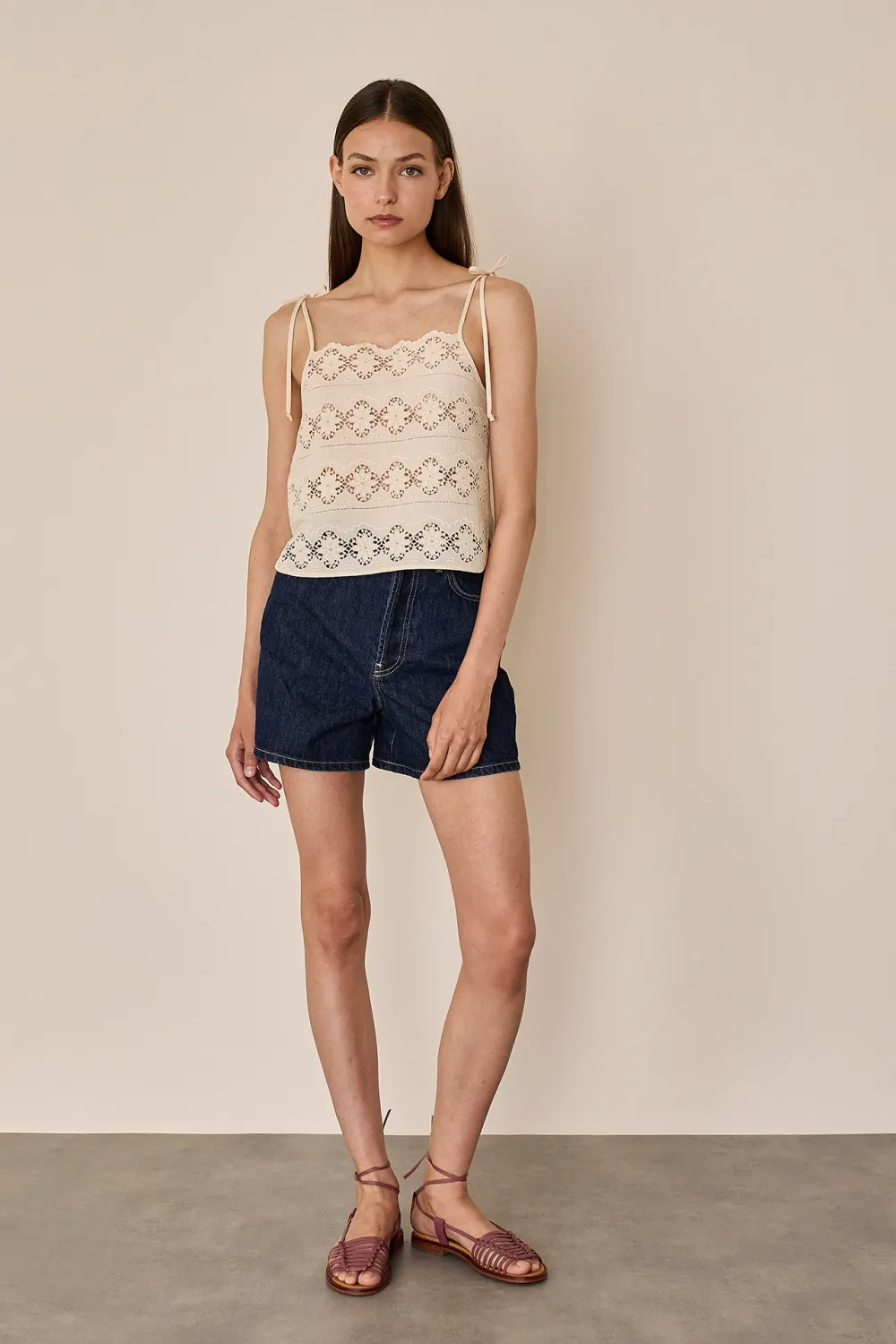 Vintage cotton broderie anglaise top