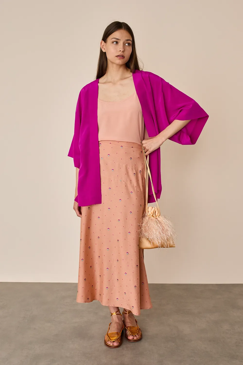 Fil coupé skirt with shaped waistband