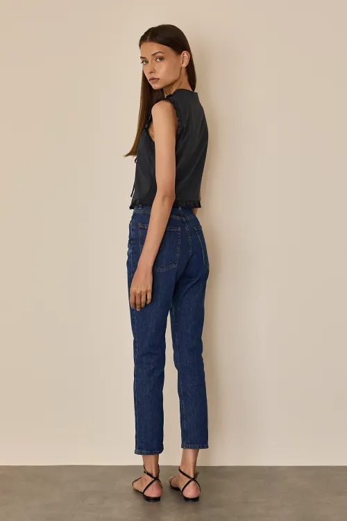 Straight-fit denim trousers