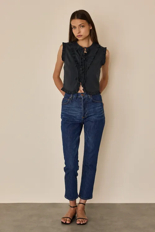 Straight-fit denim trousers