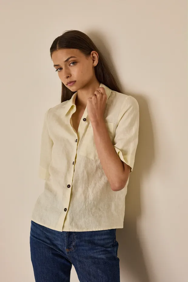Camicia in lino a maniche corte