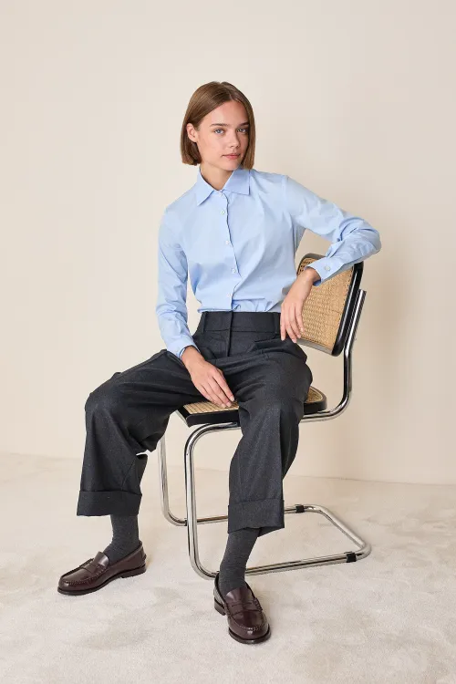 French collar cotton shirt
